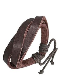 Overstock Genuine Leather Brown Triple Bracelet