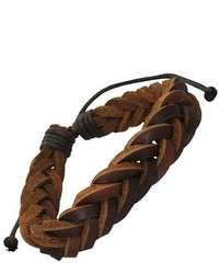 Overstock Genuine Leather Chocolate Unity Knot Bracelet