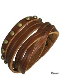 Overstock Genuine Leather Multi Wrap Bracelet