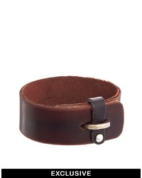 Reclaimed Vintage Leather Snap Cuff Bracelet