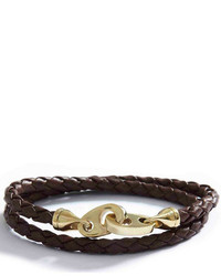 Sailormade Sailor Made The Endeavour Double Leather Bracelet In Deep Dark Brown