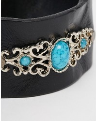 Reclaimed Vintage Stone Leathee Cuff Bracelet