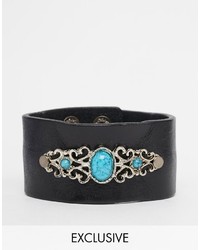 Reclaimed Vintage Stone Leathee Cuff Bracelet