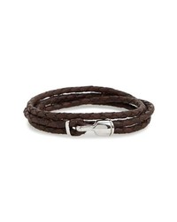 Miansai Trice Braided Leather Sterling Silver Bracelet