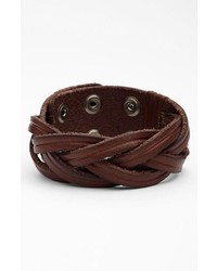 Will Leather Goods Braided Leather Bracelet Brown