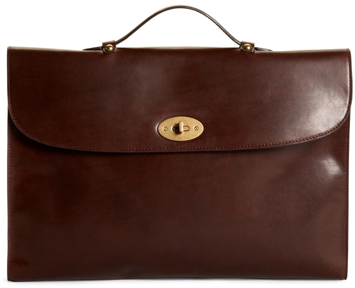 Brooks Brothers Distressed Leather Briefcase, $398 | Brooks