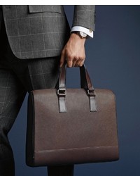 Brooks Brothers Saffiano Leather Slim Briefcase