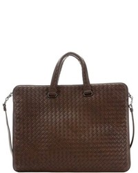 Bottega Veneta Brown Intrecciato Leather Convertible Briefcase