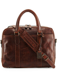 Frye Logan Leather Briefcase Dark Brown