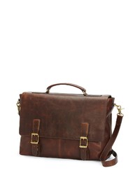 Frye Logan Leather Briefcase In Dark Brown At Nordstrom