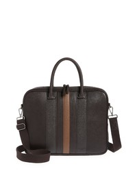 Ted Baker London Nevver Stripe Faux Leather Docut Bag In Chocolate At Nordstrom