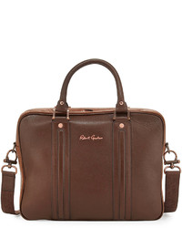 Robert Graham Raleigh Two Tone Leather Briefcase Bag Brown