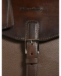 Santoni Large Grained Leather Briefcase