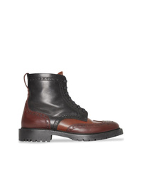 Burberry Brogue Detail Leather Boots