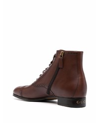 Gucci Brogue Detailed Ankle Boots