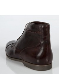 Paul Smith Brown Leather Jesse Brogue Boots With Travel Soles