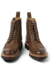 Grenson Fred Textured Leather Brogue Boots