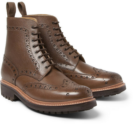 Grenson Fred Textured Leather Brogue Boots | Where to buy & how to wear