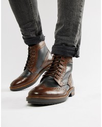 Base London Hopkins Brogue Boots In Brown