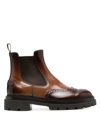 Santoni Leather Ankle Brogue Boots