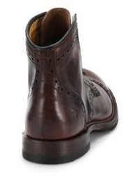 Frye Logan Leather Brogue Cap Toe Boots