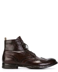 Officine Creative Distressed Brogue Detail Boots