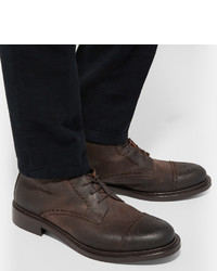 Okeeffe Felix Distressed Leather Brogue Boots