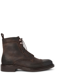 Okeeffe Felix Distressed Leather Brogue Boots
