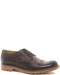 Asos Brogue Shoes In Leather Brown
