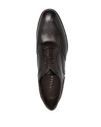 Canali Brogue Detail Lace Up Oxford Shoes