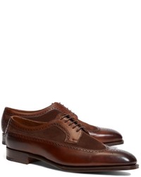 Brooks Brothers Edward Green Harrogate Suede And Leather Longwing Brogue