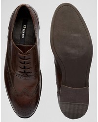 Dune Leather Brogues In Brown