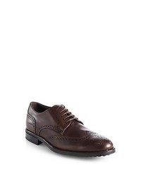 Tod's Leather Wingtip Oxfords Dark Brown Shoes