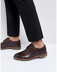 Base London Turner Leather Brogue Shoes In Brown