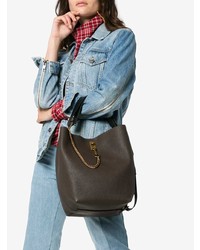 Givenchy Brown Gv3 Ed Leather Bucket Bag