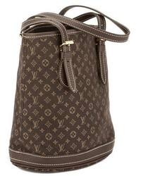 Louis Vuitton Ebene Monogram Mini Lin Canvas Petit Bucket Bag