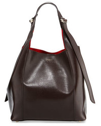 Nina Ricci Faust Medium Leather Bucket Bag Chocolate Brown