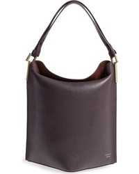 Aquatalia Leather Bucket Bag Beige