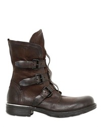 3 Buckles Washed Leather Boot