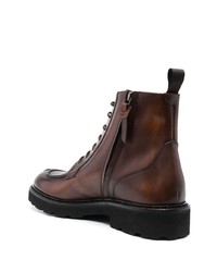 Canali Almond Toe Leather Ankle Boots