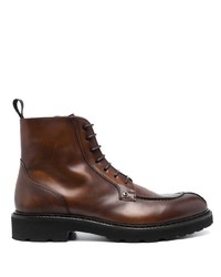 Canali Almond Toe Leather Ankle Boots