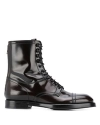 Dolce & Gabbana Ankle Lace Up Leather Boots