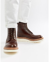 Grenson Arnold Lace Up Boots In Brown Leather