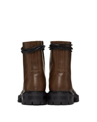 Ann Demeulemeester Brown Lace Up Boots