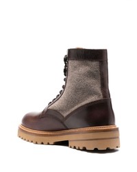 Brunello Cucinelli Contrast Panelled Ankle Boots