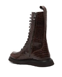 Rhude Crocodile Leather Combat Boots