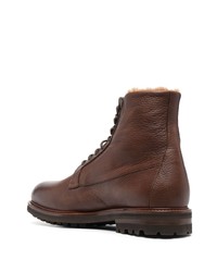 Brunello Cucinelli Lace Up Leather Boots