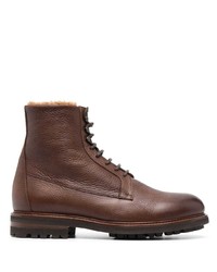 Brunello Cucinelli Lace Up Leather Boots