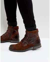 Jack & Jones Leather Boots Stone