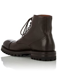 Antonio Maurizi Pinked Cap Toe Boots Dark Brown Size 11m